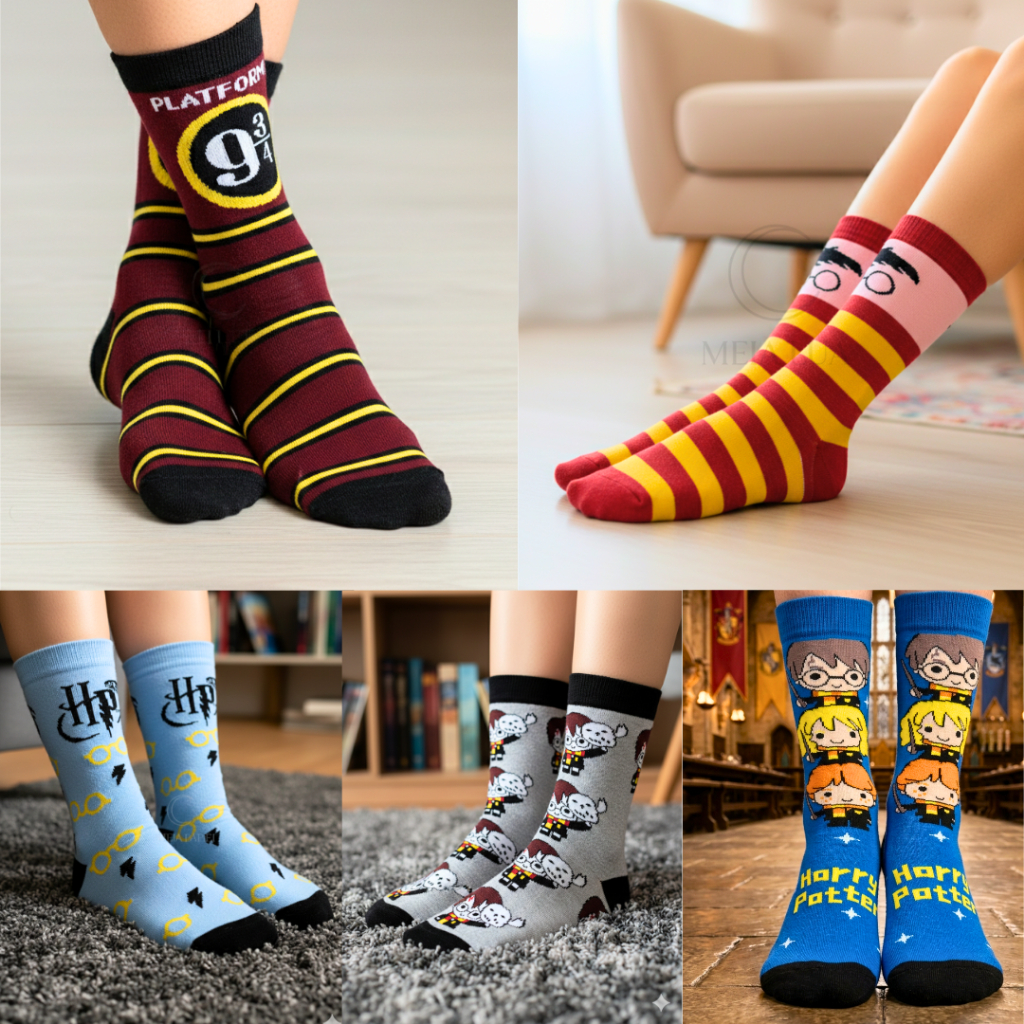 Meias divertidas HARRY POTTER Unissex – Confortáveis e Coloridas para Adultos