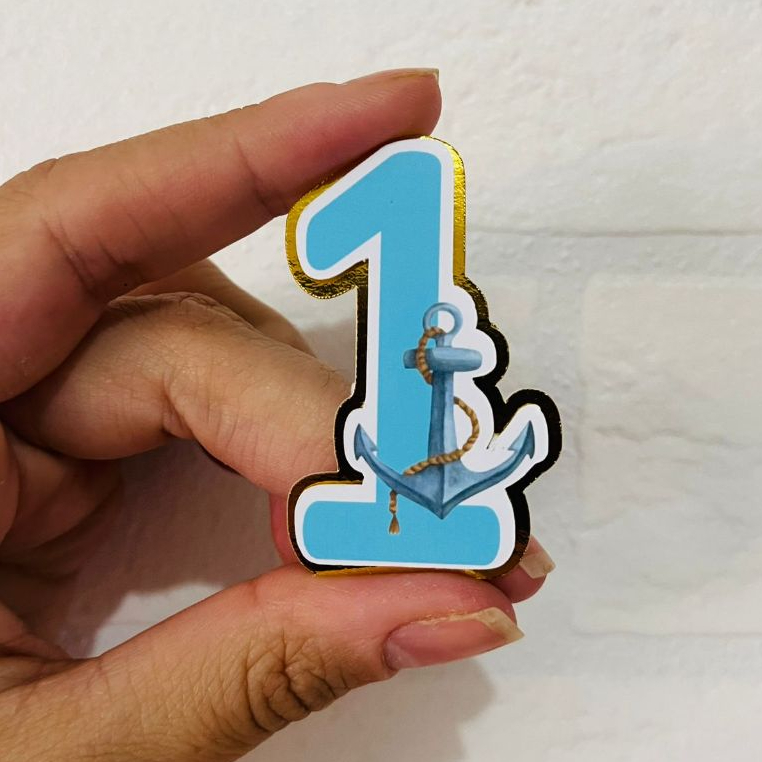 Aplique numero Ancora em camadas 3D Ancora  Tag Ancora Aniversario Festa