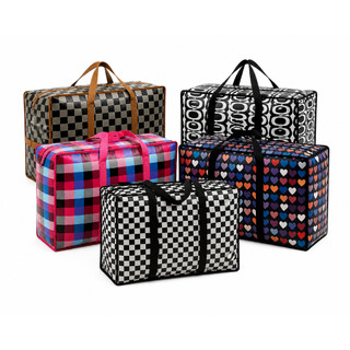 Sacola Sacolão Média 70x55cm com Zíper Reforçada Reutilizável Feira Viagem Mudança