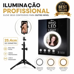 Ring Light Anel Para Fotos 64 Led 3 Tipos De Iluminação Suporte Duplo