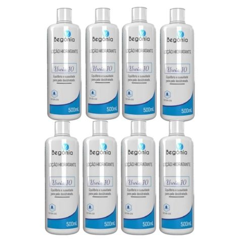 Kit 8 Hidratante Uréia 10% Ultra Hidratação 500g - Begônia