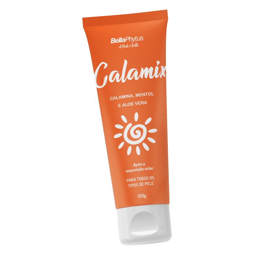 BellaPhytus Calamix Pós-Sol 120g Loção Calamina Aloe Vera Hidrata e Acalma a Pele Após Sol