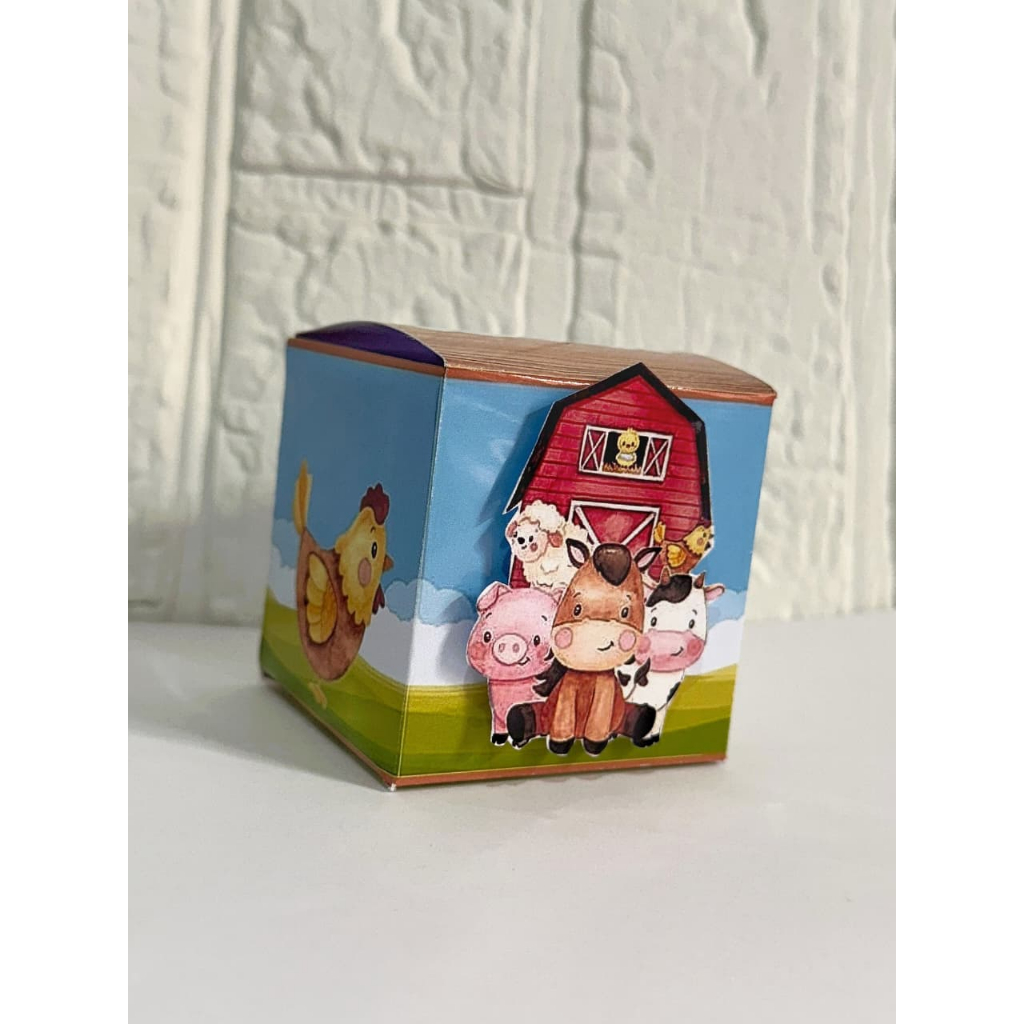 Caixa Cubo Fazendinha / Fazendinha Personalizada/Lembrancinha de Festa /Aniversário/Personalizados para festas