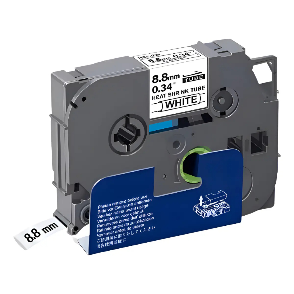 Fita Tubo Termo Retrátil Masterprint 9mm Branca p/ Rotulador Brother HS-221