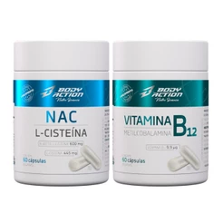 Kit Nac Acetilcisteína + Vitamina B12 Metilcobalamina Bodyaction
