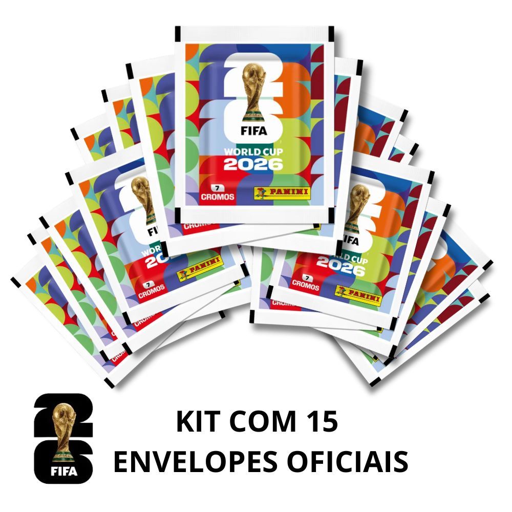 Kit 15 Envelopes Figurinhas Copa Do Mundo 2026 (105 Figurinhas)