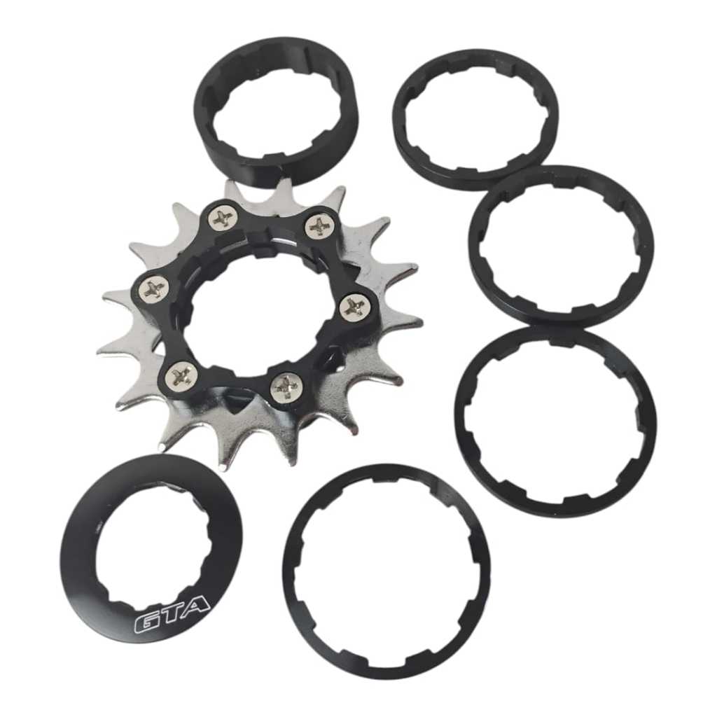 Kit Adaptação Single Speed Bicicleta Pinhão 16 dentes + Esticador de corrente Bike MTB Urbana