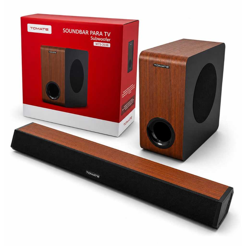 Soundbar Para Tv Subwoofer Home Theater 125w Bass Bluetooth MTS-2036 Tomate Original