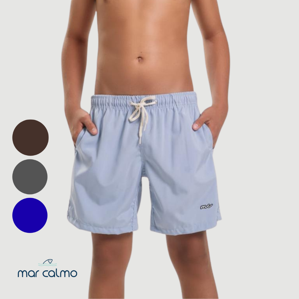 BERMUDA MAURICINHO JUVENIL MASCULINO TACTEL COM ELASTANO PREMIUM LISO CADARÇO CRU CORRIDA ACADEMIA CAMINHADA PRAIA