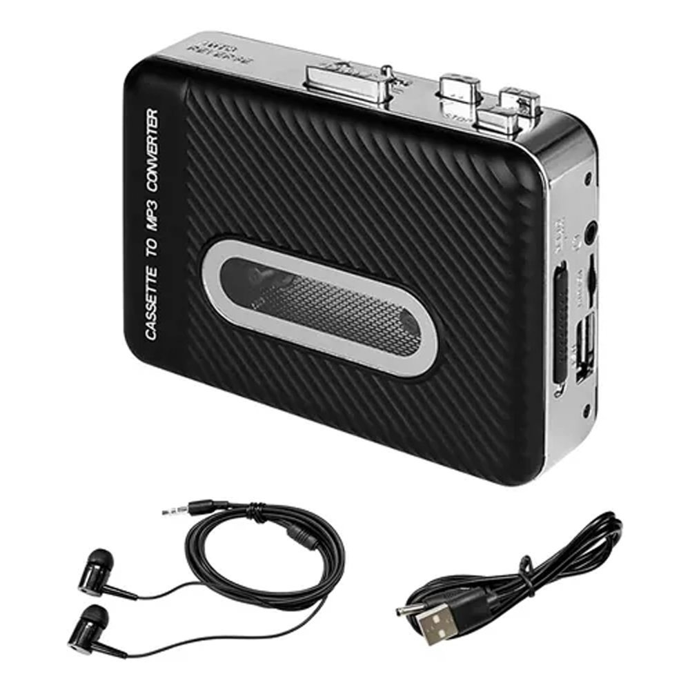 Conversor de Cassete para MP3 USB Toca-Fitas Portátil Gravação Direta Sem PC Auto-Reverso Estéreo Nostálgico