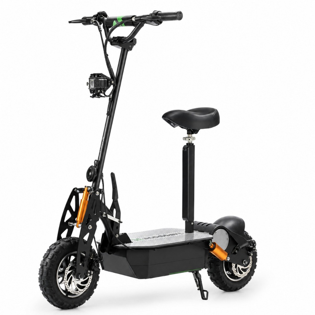Patinete Elétrico 1600W Dobrável Com Assento Autonomia 30km Velocidade Até 48kmh