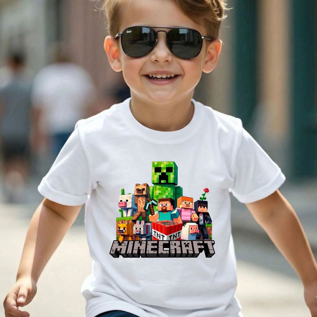 Camiseta Infantil Menino Games Algodão 100% Premium Blusa Criança e Adulto Confortável