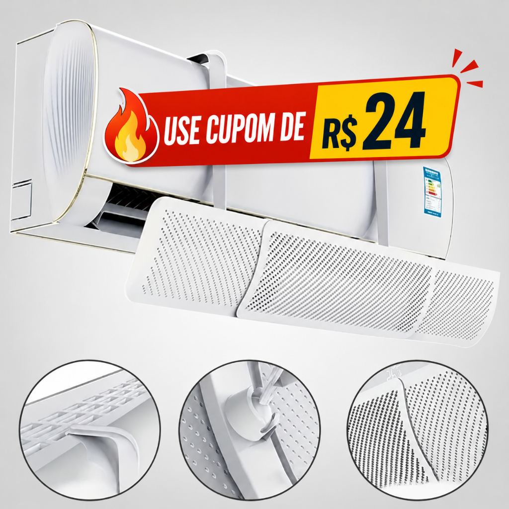 Vittak Defletor Ar Condicionado Split Ajustável Universal 7 A 30mil Btus Difusor de Vento Suporte Com Regulagem