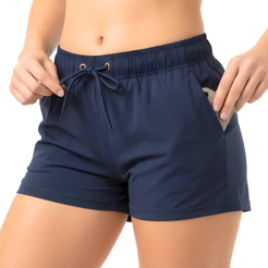 Shorts Feminino Slim Não Marca Tactel Leve Praia Academia Secagem Rápida