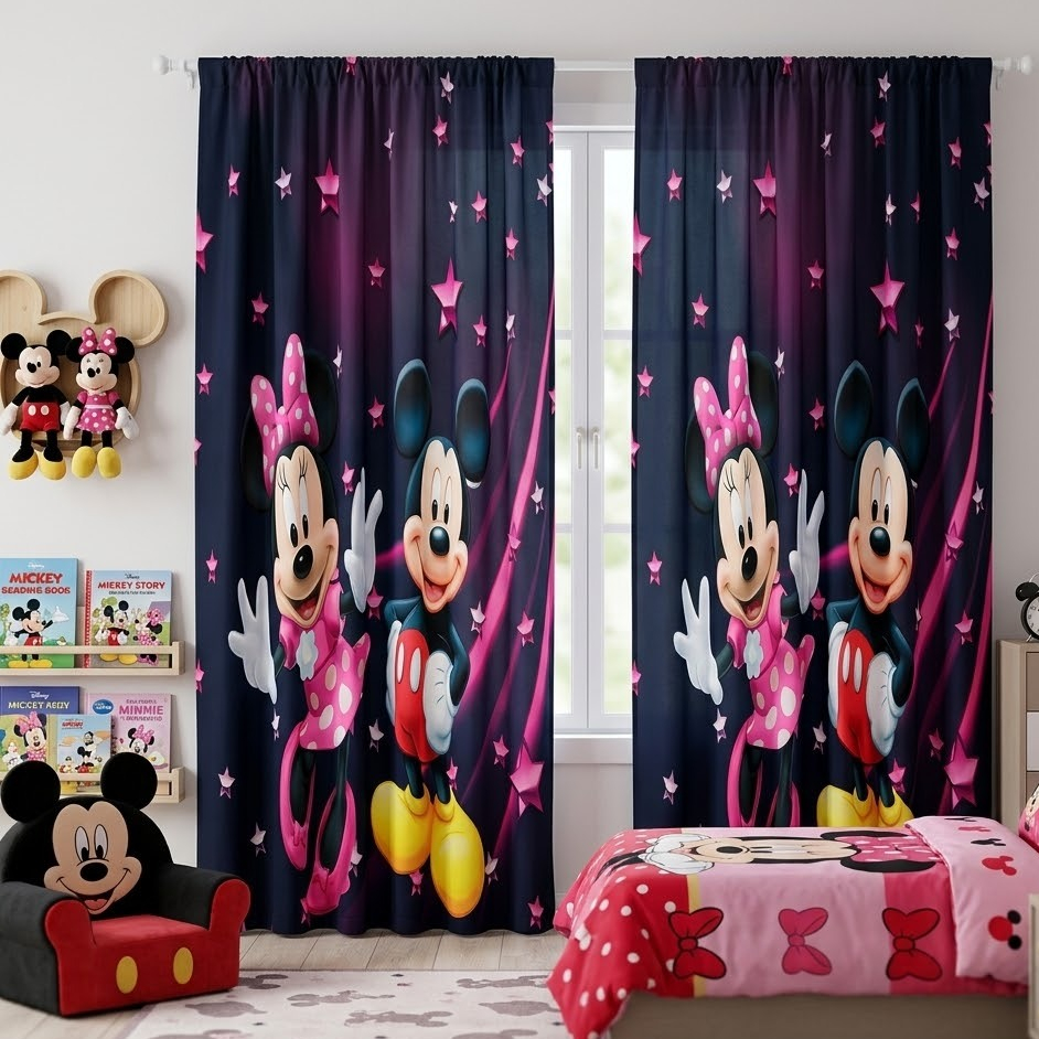 Cortina mickey e minnie sem ilhos 2,00x1,50 COR 03