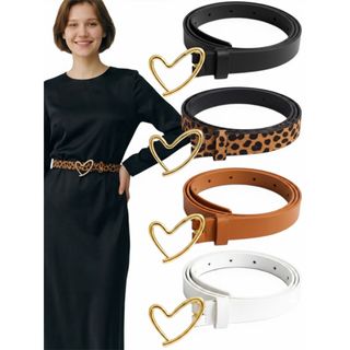Cinto Feminino Elegante Fashion Fivela Coração Dourada 2cm Envio Rápido Da Moda - Cristiane