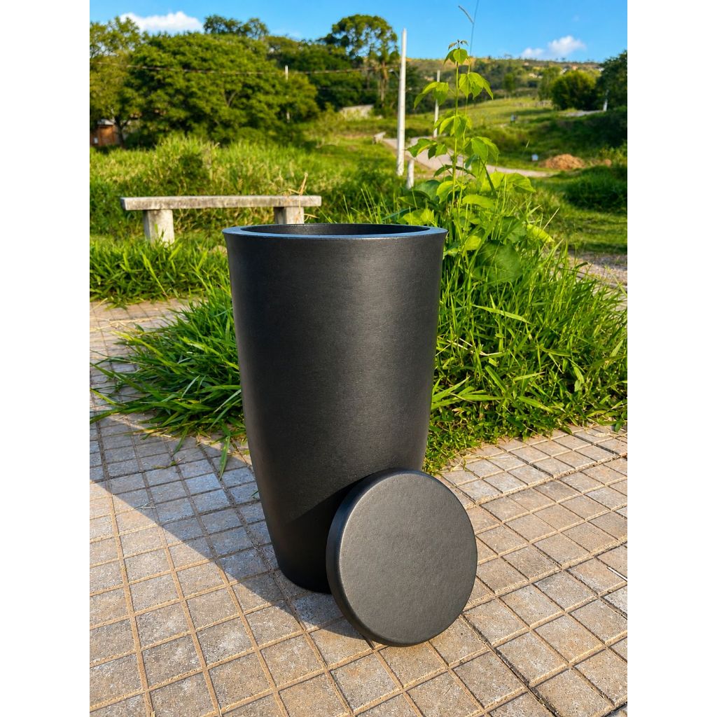 Vaso De Planta Polietileno Coluna Lisa Luxo Médio n3