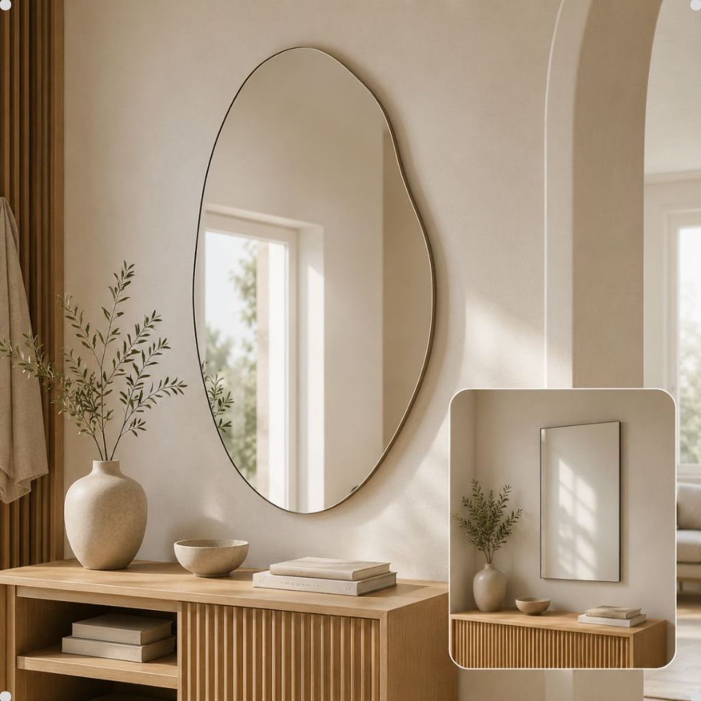 Espelho Lopazzi Orgânico 60x40c Lapidado Decorativo Pinterest Quarto Sala Hall Lavabo sem Moldura