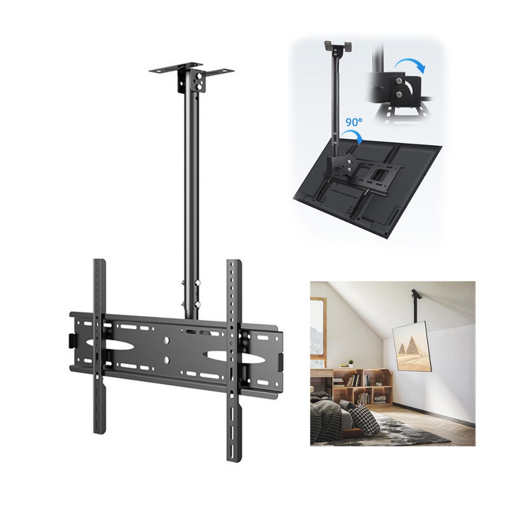 Suporte Para Tv Teto Articulado Braço Duplo Uso Reversível Extensível Rotação 360 Carga 45kg