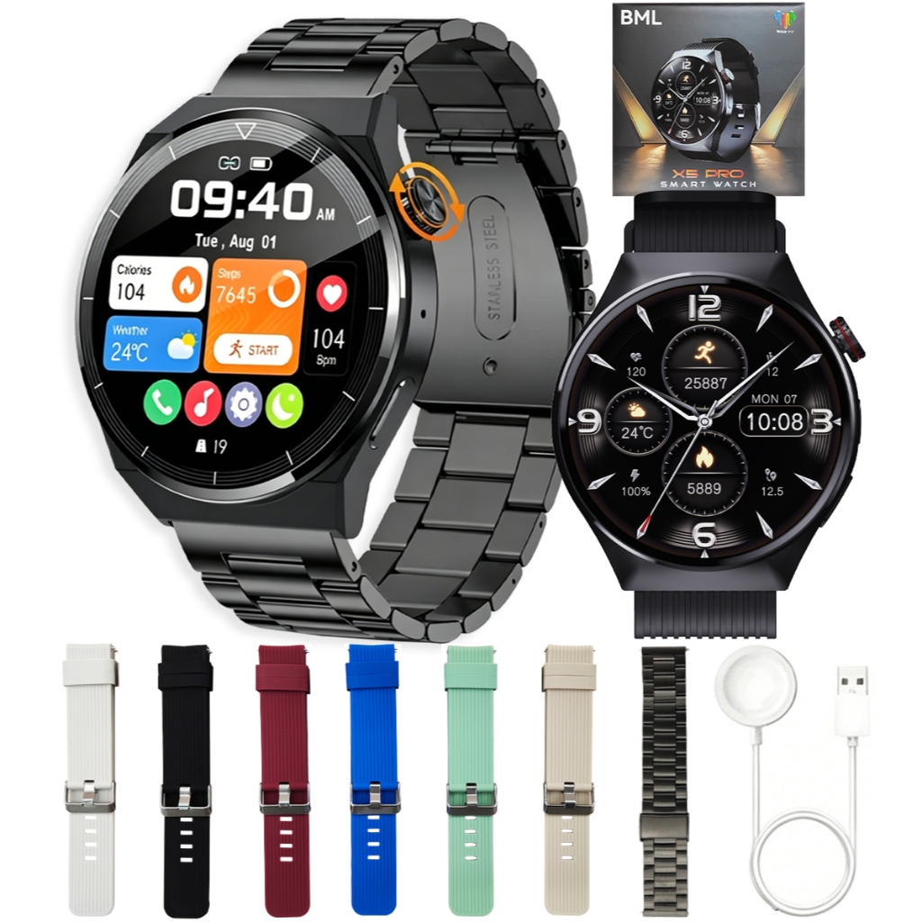 Smartwatch X5 PRO Relógio Inteligente Masculino GPS ChatGPT NFC Amoled Chamadas Bluetooth Notificações Esportivo