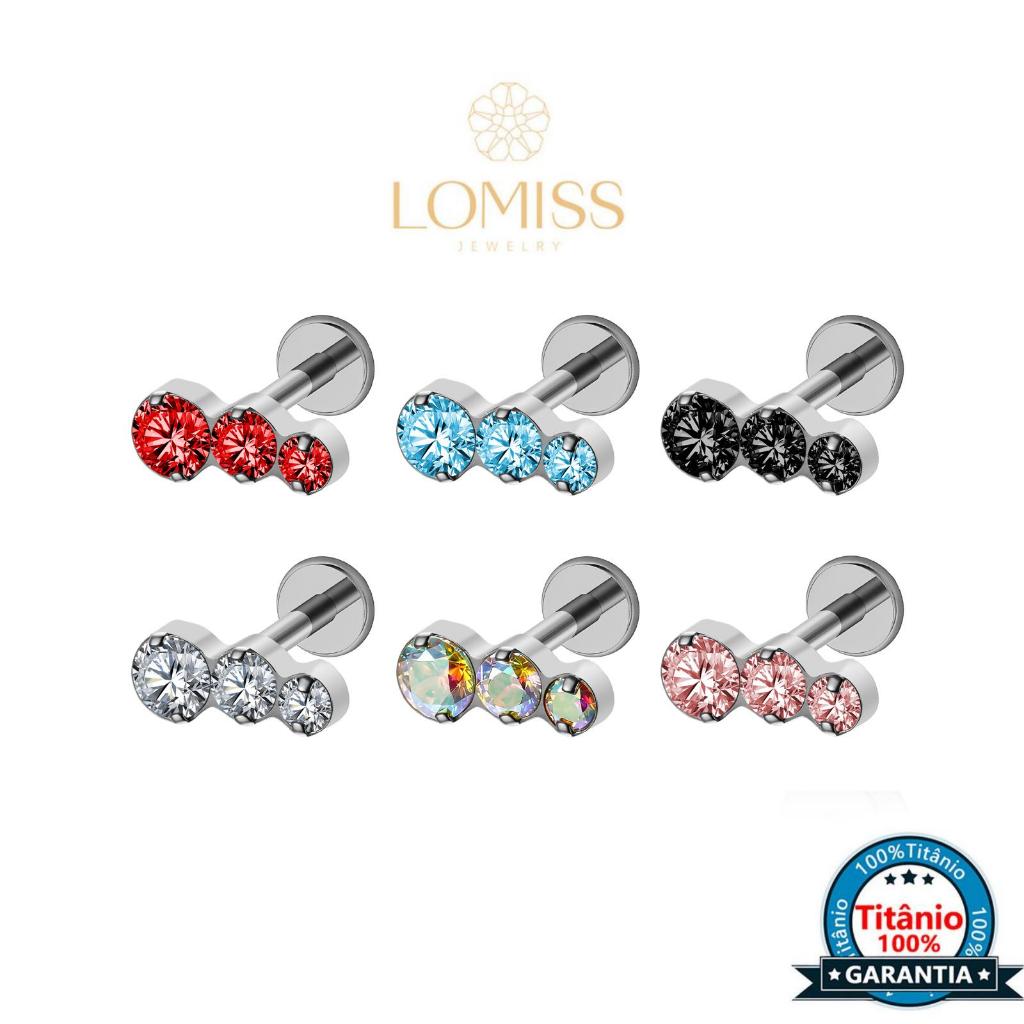 Piercing Labret TitâNio 3 ZircôNia Cravejada