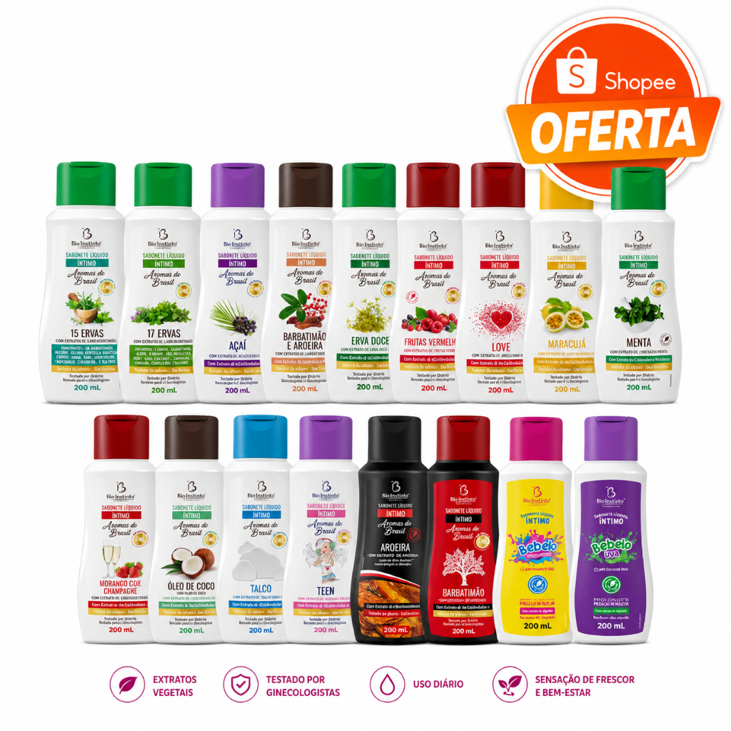 ✨ Kit Sabonete Líquido Íntimo Bio Instinto – Kit com 6 Unidades ✨ESCOLHA VIA CHAT