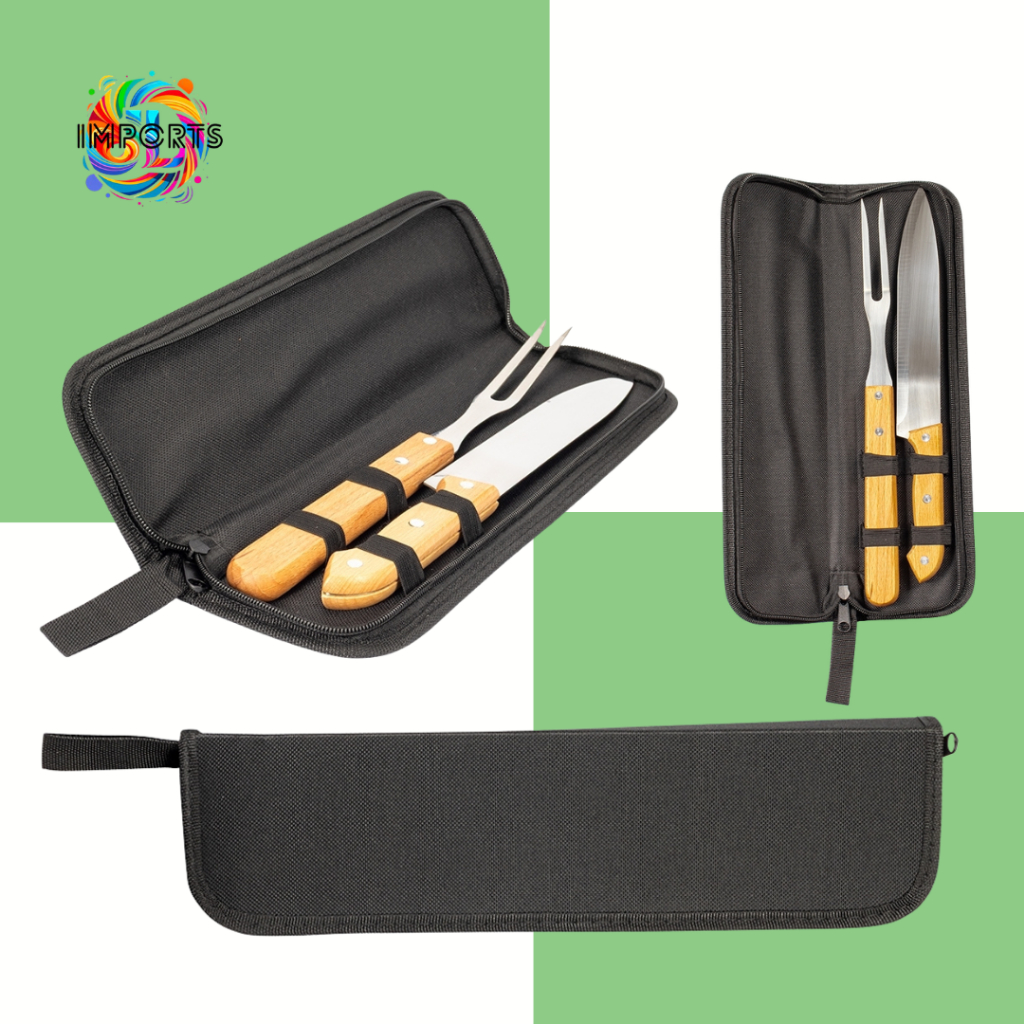 Kit Churrasco Personalizado com Nome – 2 Peças com Estojo