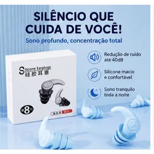 Imagem Dois conjuntos de quatro pontas auriculares de silicone com cancelamento de ruído, perfeitas para dormir, nadar, estudar