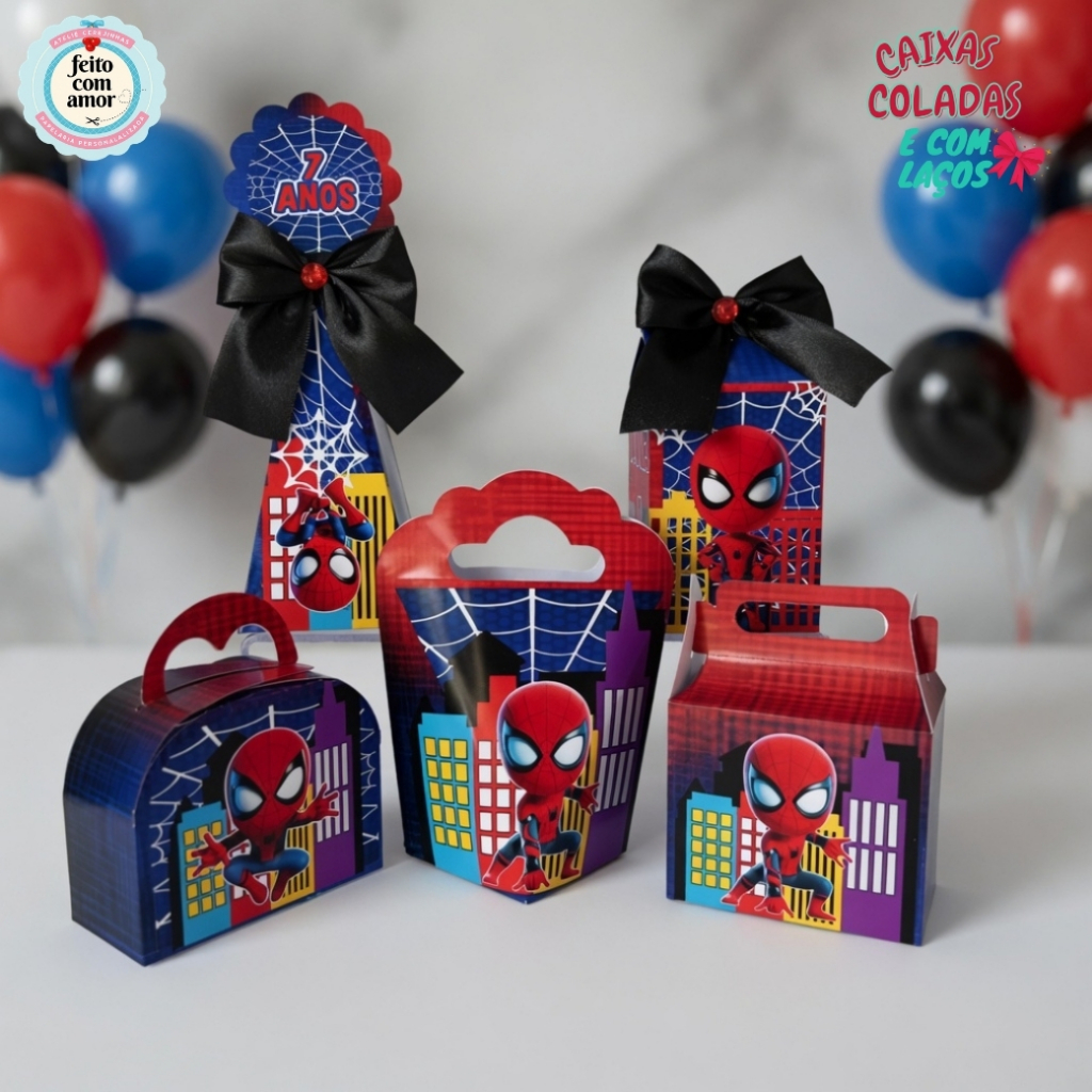 Kit Caixas Personalizada homem aranha/ Homem Aranha/Lembrancinha de Festa Homem aranha/Lembrancinha de festa/Aniversário