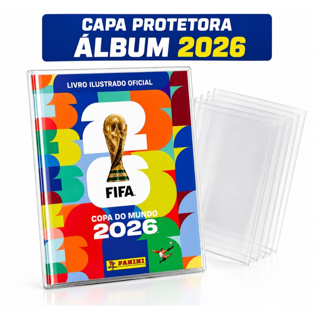 Capa Plástica Protetora Para Álbum Da Copa Do Mundo Brochura Proteção Album Copa 2026