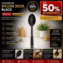 Colher De Nylon 31Cm Black Biona
