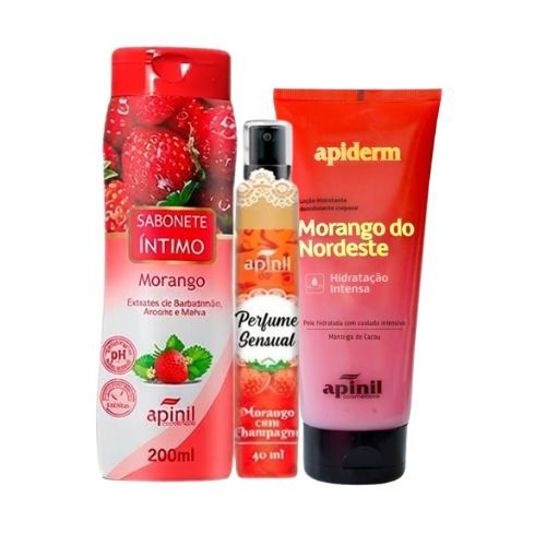 Kit Autocuidado Apinil: Hidratante Corporal + Sabonete Íntimo + Perfume Sensual Feminino Pele Macia