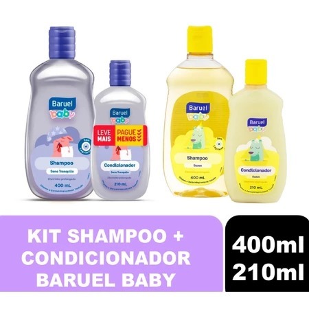 Kit Shampoo 400ml + Condicionador 210ml Baruel Baby Oferta Especial