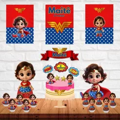 Kit festa so um bolinho Mulher maravilha Baby