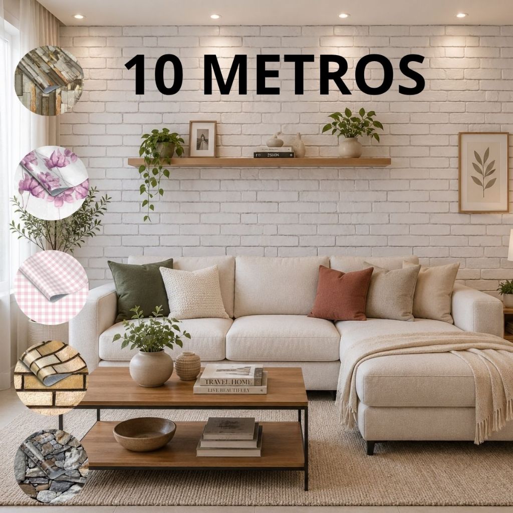 Papel De Parede 3D 10 METROS x 45CM Adesivo Autocolante Sala Quarto Casa Decoração Duhome Floral