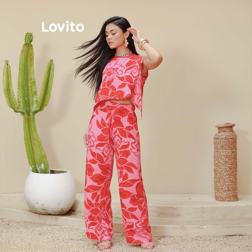 Lovito Bossa Conjunto Estampado Costas Aberta PSB1250BRL1280