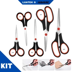 Kit de Tesouras 5 Peças Luatek LWJ-109 5.5 a 8.5" para Casa, Escritório e Costura