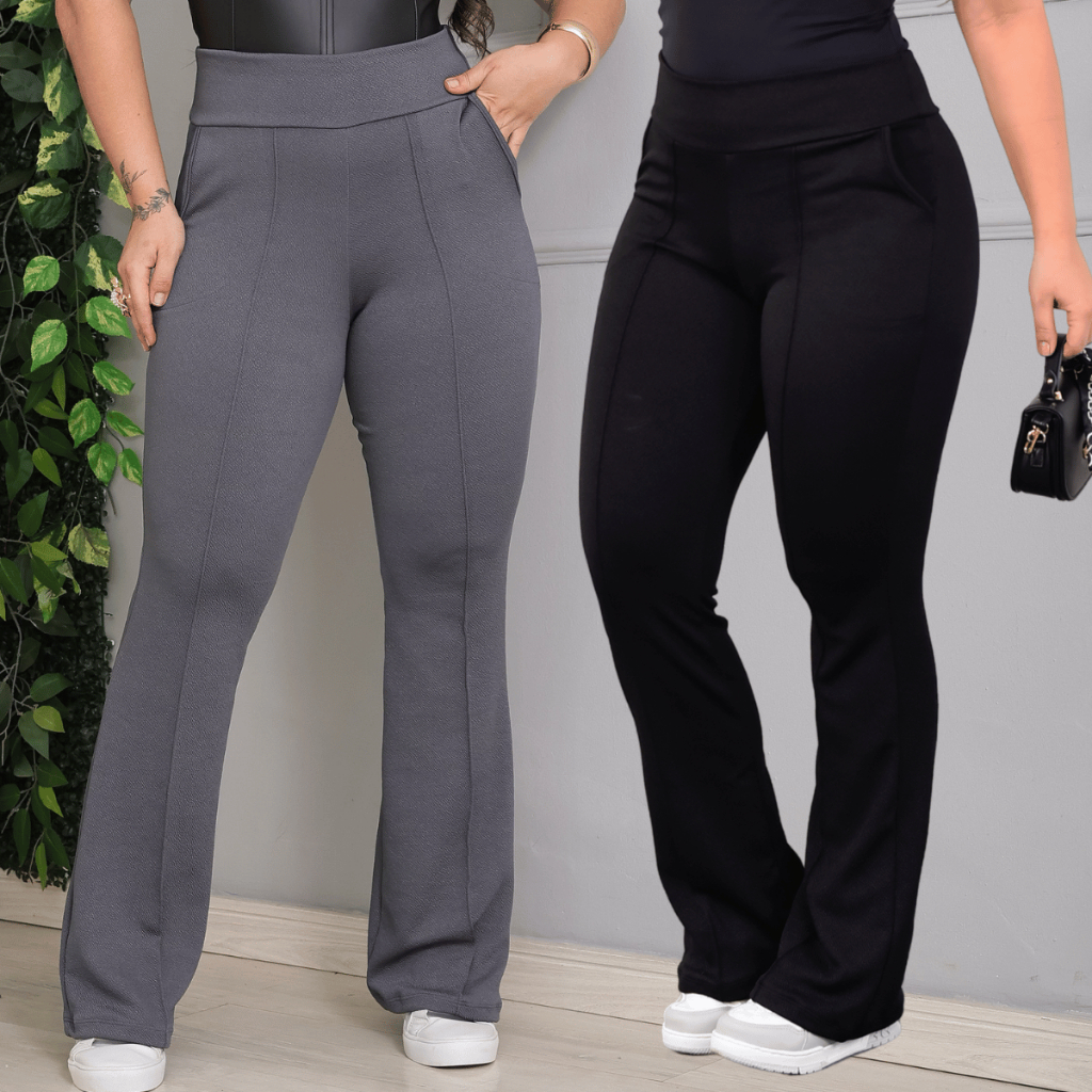 Kit 2 Calça Feminina Calça Flare Feminina Bailarina Calça Social Feminina