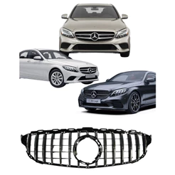 Grade Superior Parachoque Dianteira Mercedes Amg Gtr C180 C200 C300 2019 2020 2021 Cromado