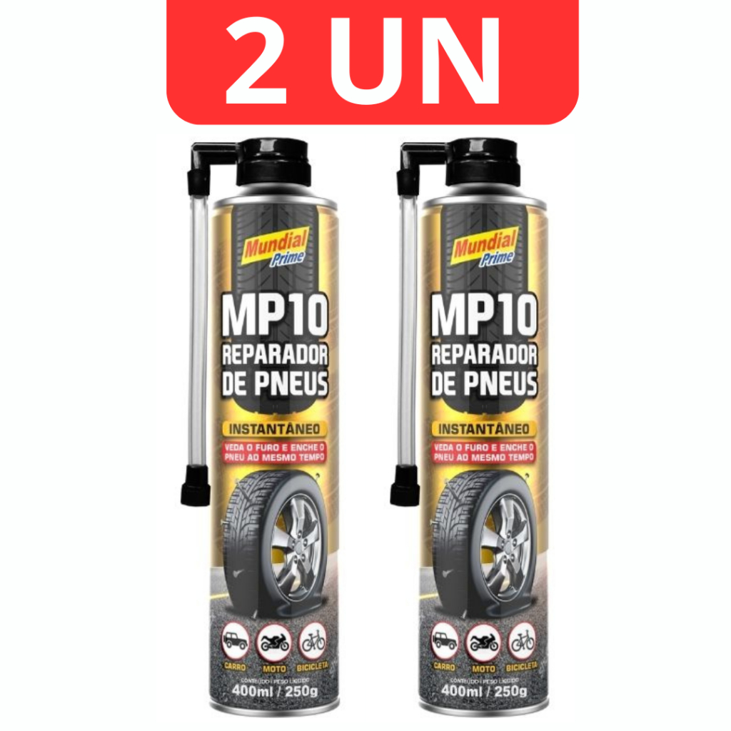 2Un Reparador de Pneu Furado 400ml MP10