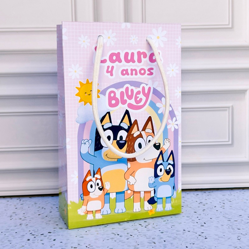 Sacolinha Surpresa Personalizada Bluey e Bingo Sacolinhas para Lembrancinhas de Aniversário Festa