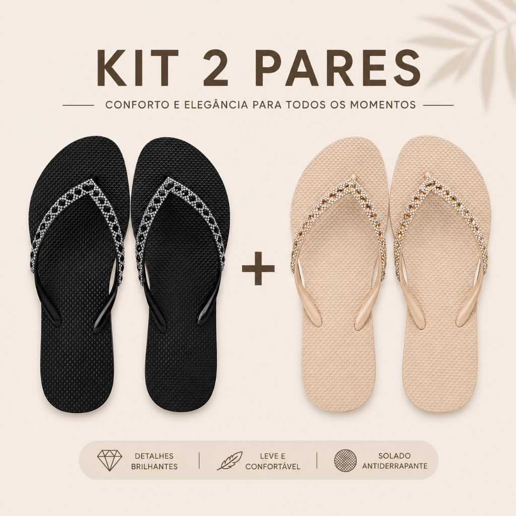 kit chinelo feninino Chinelos Gliter Original brilho slim chinelo feminina