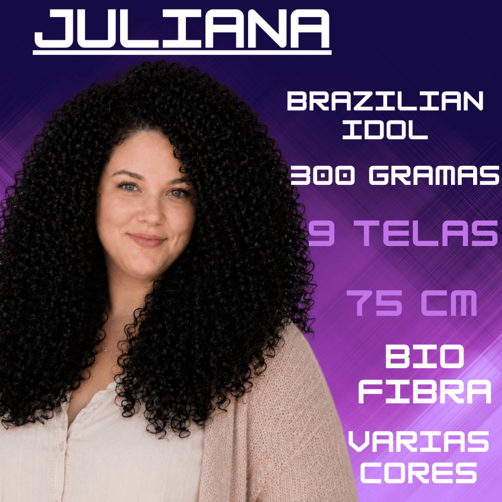 Juliana 75cm esticado / visual de 45 cm cacho fechado-- Brazilian Idol - Cabelo Cacheado estilo Goivo - BIO FIBRA - 300g