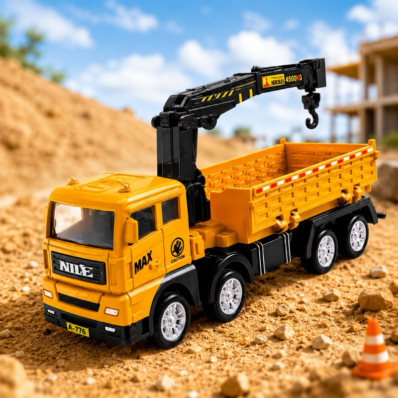 Caminhão Munck Brinquedo Infantil Guindaste Articulado Plástico 17cm