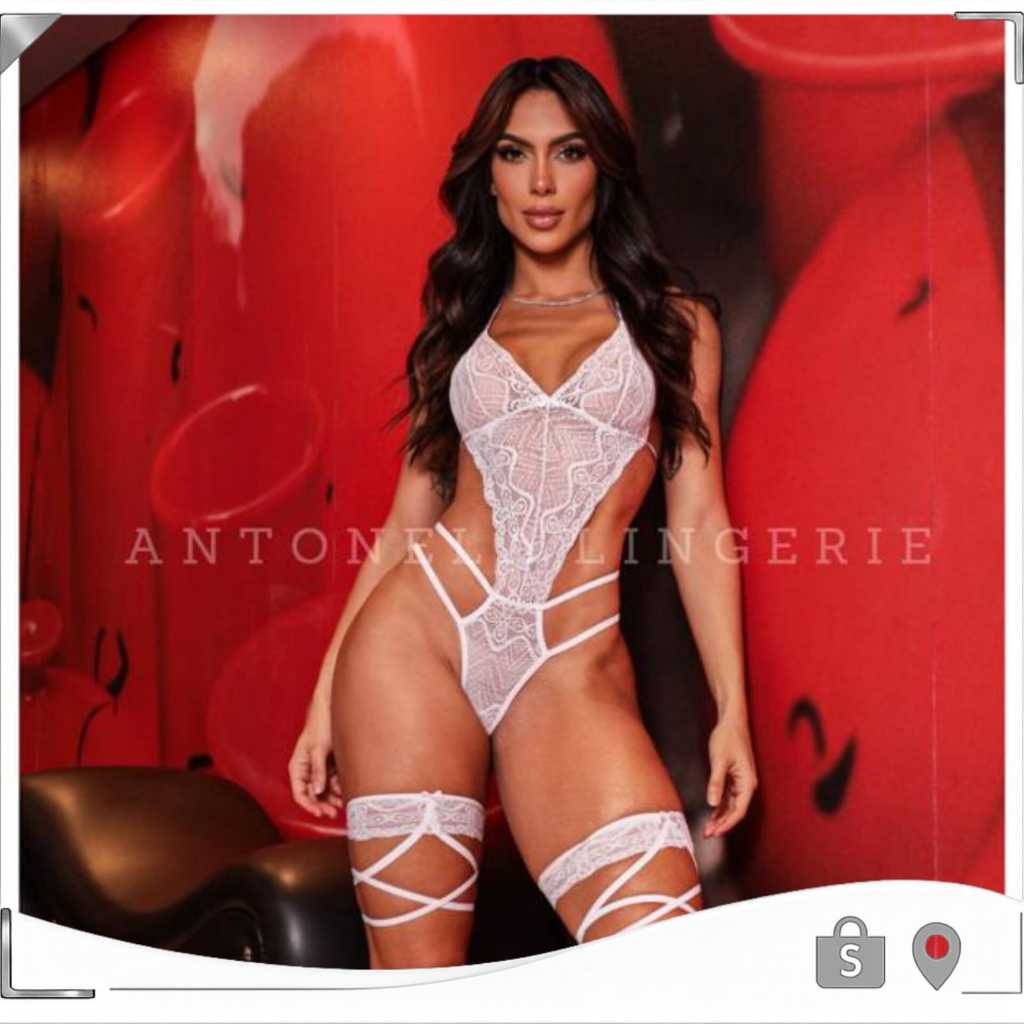 Body Iris Body em Renda Macia Confortável Com persex  Não Pinica, Possui Tira para Amarração Dia dos Namorados AD