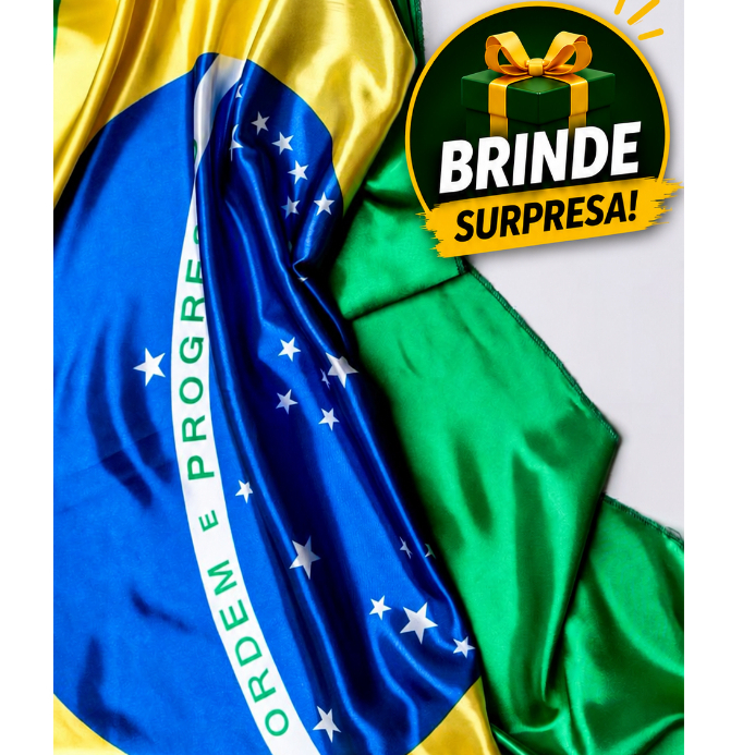 Bandeira do Brasil Cetim Grande Dupla Face Premium Copa do Mundo Jogos Torcida 150x90cm