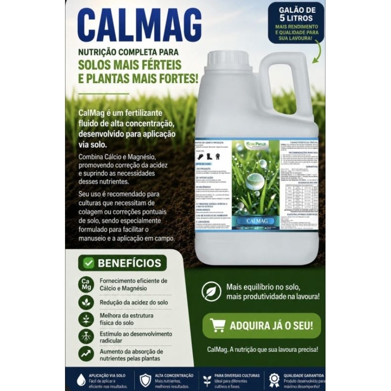 Fertilizante Foliar - CalMag - Fertilizante com Cálcio e Magnésio.