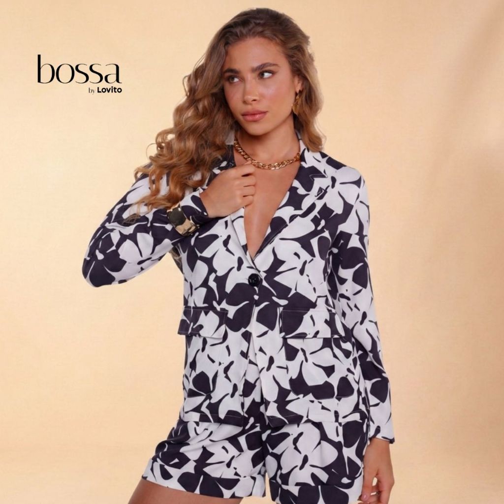 Lovito Bossa Blazer Feminino Estampado BZB16771707