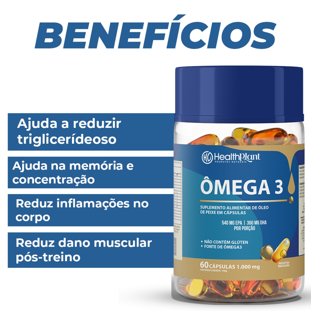 ÔMEGA 3 - 1000mg - ÓLEO DE PEIXE - 60/120/180/300 cápsulas - Alta absorção. Envio Rápido