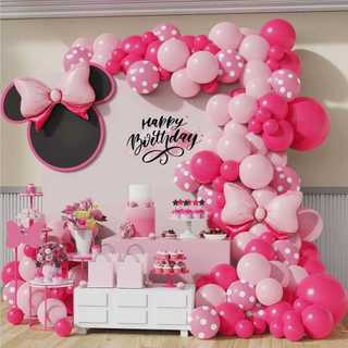 Kit Balões Rosa Minnie Disney / Kit Festa Temática/ Kit arco de balão decorativo/ Balão pink/ Balão rosa borboleta